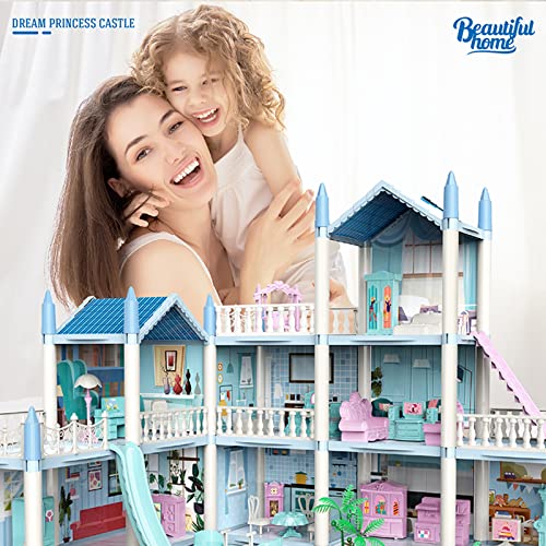 Pemalin 9 Room Doll House For Girls, Dream House Playset With 1 Dog, 2 Trees And 25 Furniture Accessories, Pretend Play Princess Toys House As Birthday & Christmas Gifts. #TOP3