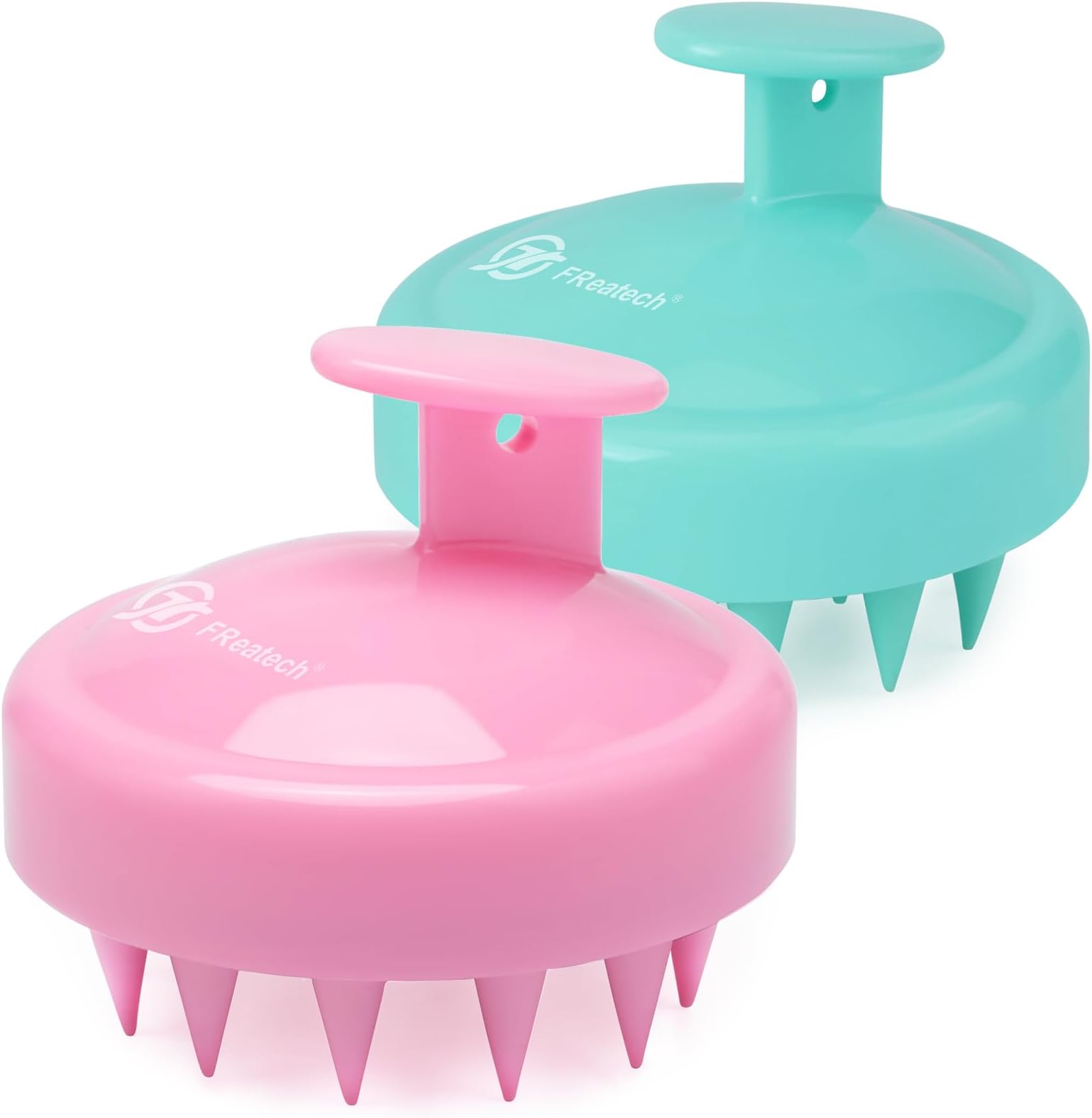 FREATECH 2-Pack Hair Scalp Massager Shampoo Brush, Shower Hair Brush with Long & Flexible Silicone Bristles for Scalp Scrub, Head Massage and Hair Growth, Dandruff Comb Scalp Scrubber Exfoliator