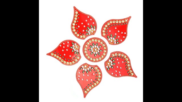 Gifts For Diwali Designer Reusable Kalash Rangoli – Acrylic Indian Traditional Home Floor Decor Gift For Festival Decorations & Gifting (Size:7″) (Blue Rangoli Decorations