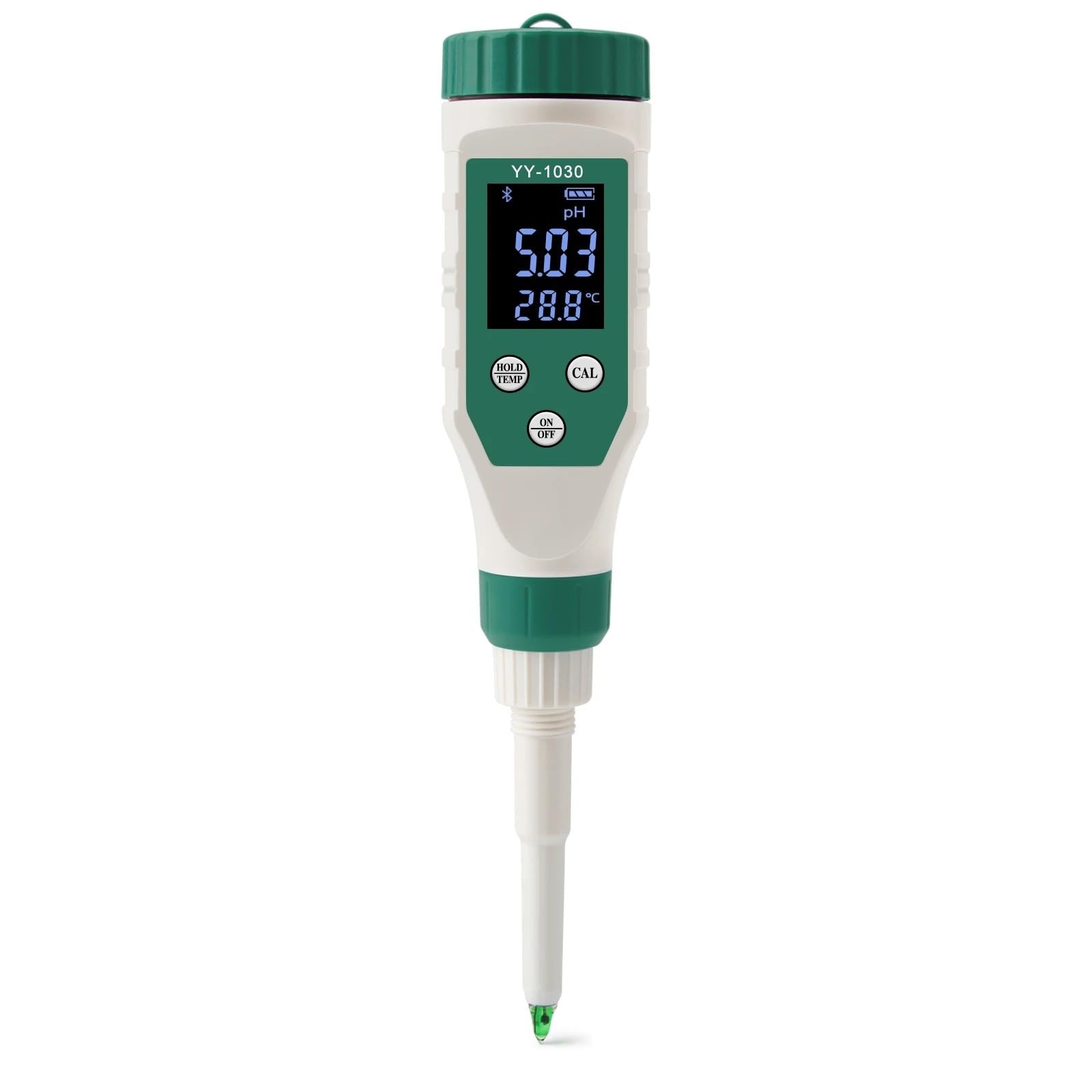Misuratore di PH Intelligente a LED Bluetooth for Acquario, Spa, Piscina, Tester for Il monitoraggio della qualità Acqua, for Terreno, Cosmetici, Alimenti, Formaggio, Carne, Frutta, Impasto