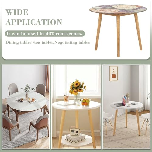 Nappe ronde rose extensible 101-129 cm imperméable et infroissable - 4