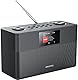 KENWOOD CR-ST100S-B - Smart-Radio mit Internetradio, WLAN, 2 x 10 W RMS, Bassreflex Lautsprecher, DAB+, UKW, Bluetooth, USB, Line-In/-Out, Weckfunktion, Sleeptimer, TFT-Farbdisplay, Fernbedienung