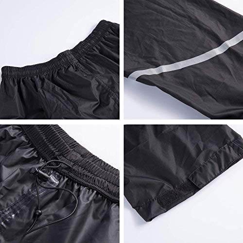 SWISSWELL Rain Suits for Men Waterproof 2 Pieces Lightweight Reflective Rain Gear Jacket Pants for Golf Fishing Hiking Black Meduim
