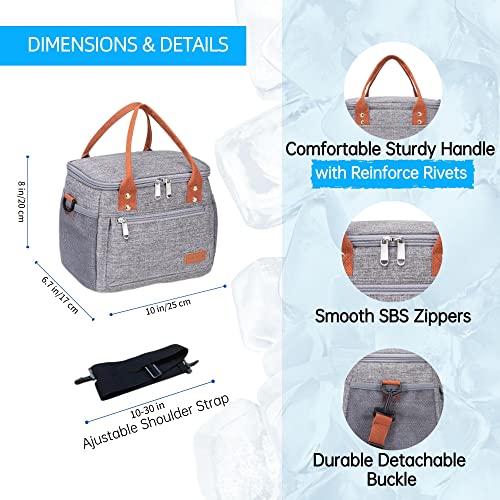 TOMULE クーラーバッグ 保温 保冷バッグ ミニ 折りたたみ ランチバッグ 断熱 クーラーボックス アウトドア 軽量 ソフトクーラーバッグ 小型 保冷ボックス ソフトクーラーボックス くーらーボックス 多機能 銀鼠色 8.5L 4枚目