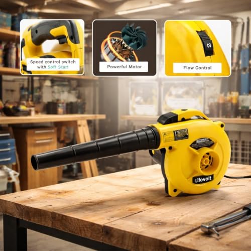 Image of 750W Air Blower for Dust Cleaner for Home | 18000 RPM High-Speed Copper Motor | 6-Speed Modes | 3 Hours Continuous Working | 6 Months Replacement Warranty | Blower for Cleaning