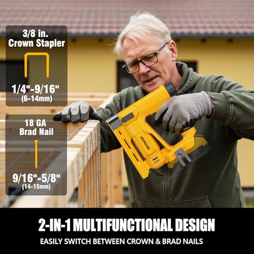 image for ADOTOCAM 18GA Nail Gun for Dewalt 20V Battery (Tool Only), 2 in 1 Cord