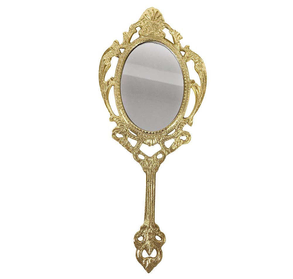 zeitzone Handspiegel Prinzessin Gold Barock Schminkspiegel Antik-Stil Karneval Halloween