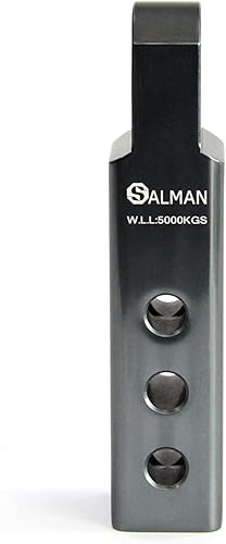 Miniatura 6 de SALMAN 5T 11,000 LBS WLL Receptor de enganche largo de aleación de aluminio 6061 y grillete en arco y pasador con accesorios de gancho de R (Gris)