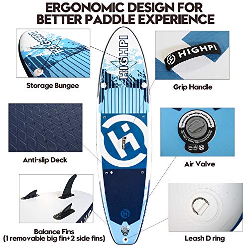 Highpi Inflatable Stand Up Paddle Board 10'6''X32''X6'' Sup With Accessories Backpack Anti-Slip Deck, Leash, Paddle And Hand Pump, Surf Paddle Boards For Youth & Adult #TOP6
