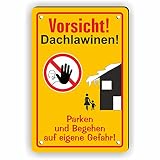 Fassbender-Druck SCHILDER - VORSICHT DACHLAWINENGEFAR Schild mit Bohrlöchern - vorgebohrtes Schild zum Markieren einer Gefahrenzone Privatweg / Begehen & Befahren auf eig. Gefahr (30x20cm Schild)