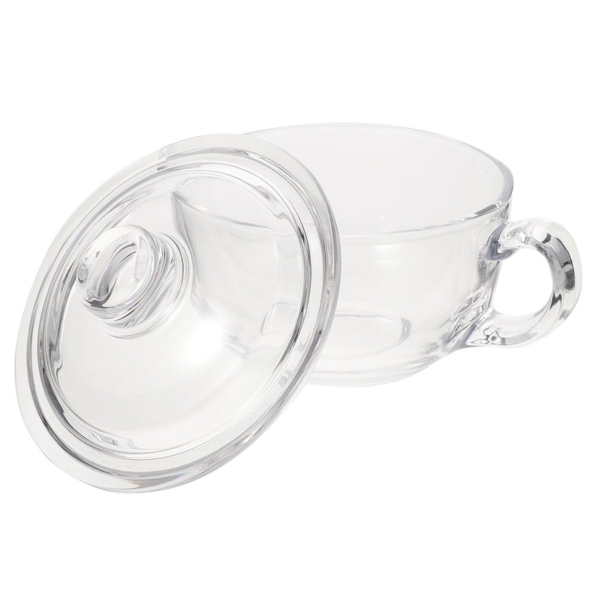 COLLBATH Müslischale aus Glas mit Deckel Kleine Frühstücksschüssel Transparent Suppenschüssel Hitzebeständig für Milch Joghurt und Haferflocken