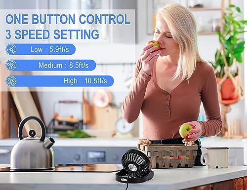 Pelanzenhau Small Table Fan - Usb Powered Mini Desk Fan With 3 Powerful Speed & 360° Collapsible, Portable Little Cooling Fan Folding And Tilt Design For Travel Dorm Rv Office Camping Bedroom #TOP2