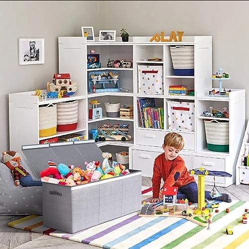 ELUCHANG Toy Storage Box, 147L Large Foldable Kids Toy Chests & Boxes for Boys Girls,Toy Storage Organiser with Flip-top Lid - Image 3