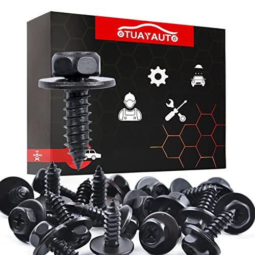 Image of OTUAYAUTO 20Pcs 10mm Hex Head Screw Bolt, 90159-60498 Bumper Cover Mud Guard Rocker Molding Screw Bolt Replacement for Toyota Camry RAV4 Tacoma Tundra Highlander and Lexus ES GS is LS