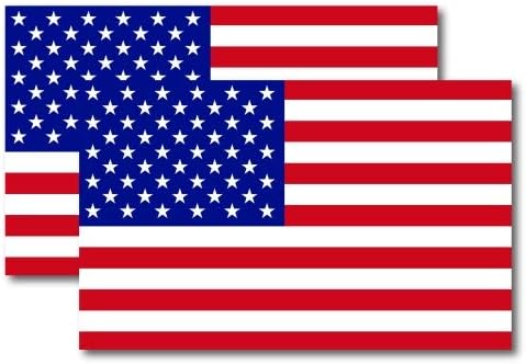 Magnet Me Up American Flag Automotive Magnet Decal, 5x8 inches, 2 Pack, Red White, and Blue, Heavy Duty for Car Truck SUV