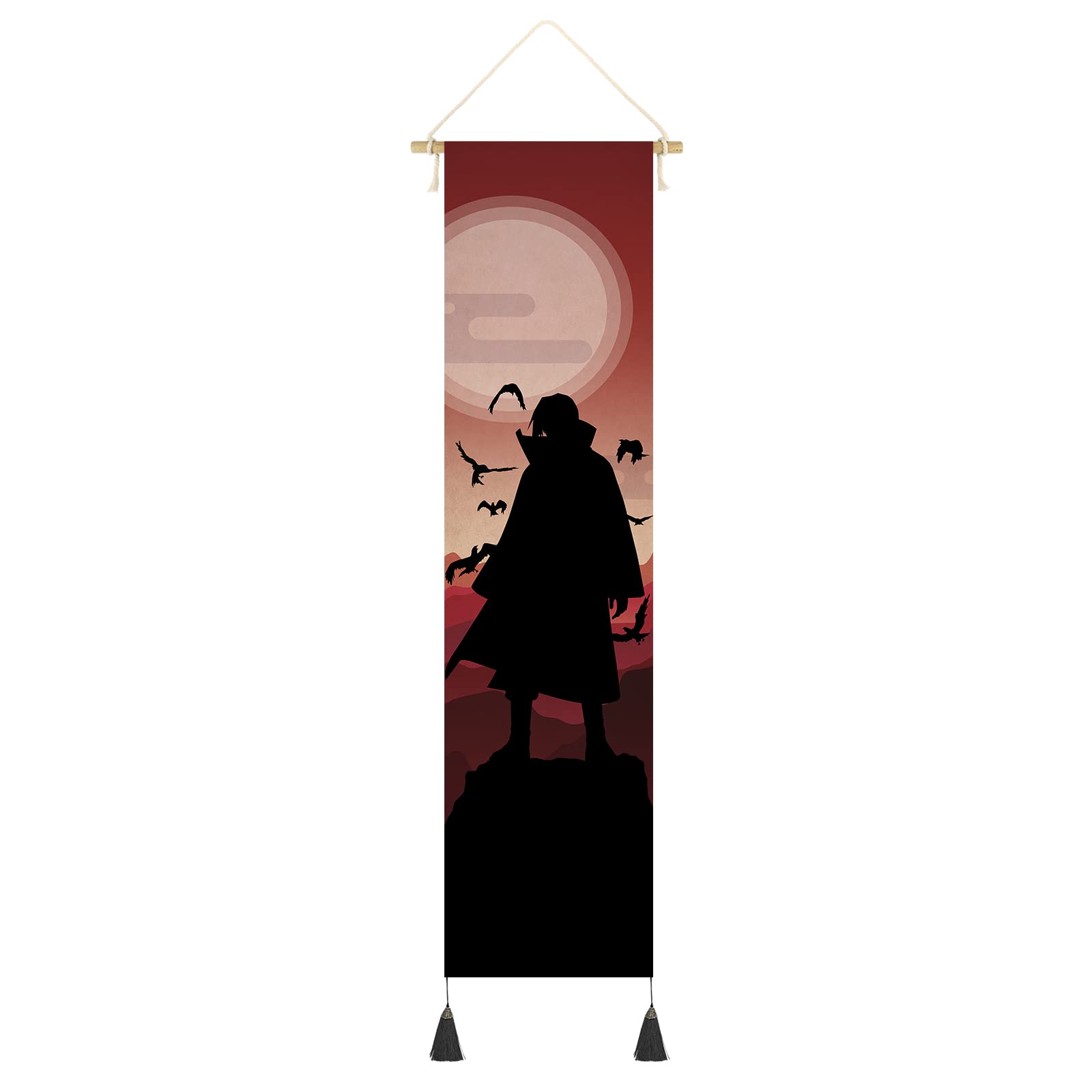 WTD - Cuadro enrollable (142 x 33 cm, con ganchos, diseño de Itachi Uchiha)