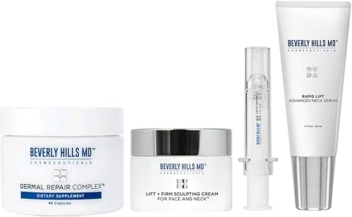 Best Sellers - Complejo de reparación dérmica, suero de cuello avanzado de elevación rápida, crema para levantar + firme, relleno de arrugas
