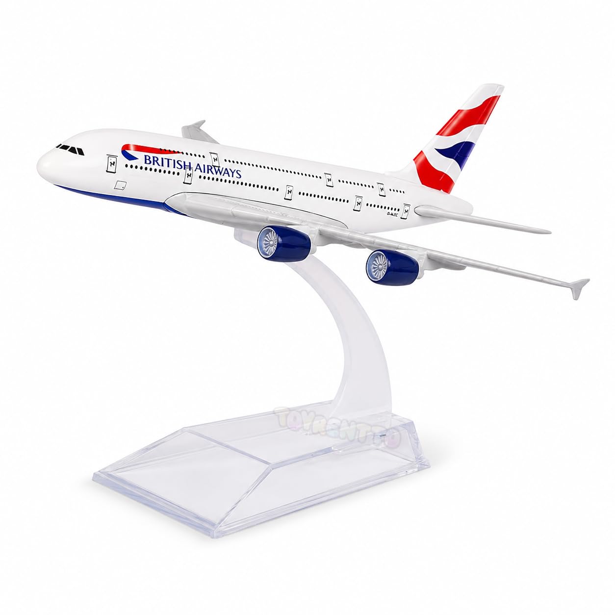 British Airways Airbus A380 Die-Cast Airplane Model, 16 cm Aircraft Toy with Clear ABS Plastic Display Stand, Detailed Livery Collectible Plane for Aviation Fans, Desk Decor & Gift-image-17