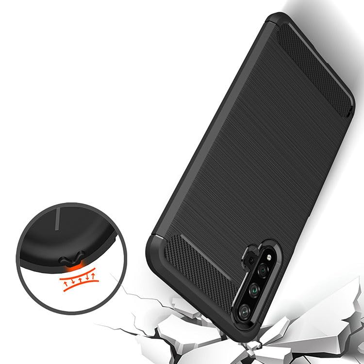Image of Hybrid Carbon Fiber Back Case for Honor 20 / Huawei Nova 5T (Blue)