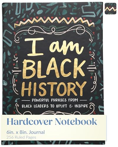 Eccolo Lined Journal Notebook, “I Am Black History” - Powerful Phrases and Empowerment Quotes from Black Leaders That Uplift and Inspire, Guided Journal, 256 Illustrated Pages (6x8 inches)