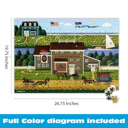 Rompecabezas Buffalo Games - Red Whale Inn de Charles Wysocki, 1000 piezas para adultos | Arte de Charles Wysocki, arte enmarcable, fabricado en EE.UU., cartón reciclado, incluye póster, desafiante, nivel intermedio a experto miniatura 3