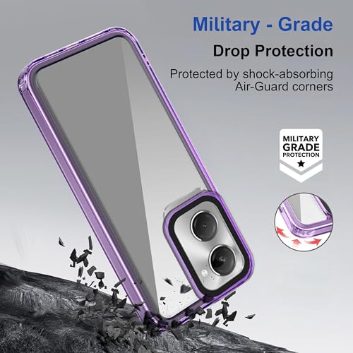 Image of Zapcase Back Case Cover for Vivo T3 Lite 5G | Compatible for Vivo T3 Lite 5G Back Cover | Case Cover with Camera Protection | (TPU + PC | Translucent Purple)