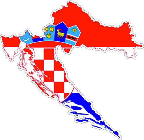 Akachafactory Autocollant Sticker adhesif Voiture Vinyle Drapeau Carte Croatie