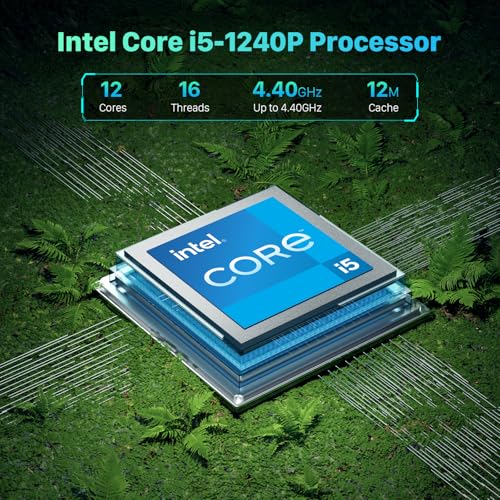 Intel NUC 12 Pro Business Mini Desktop, Intel Core i5-1240P (12C/16T, Up to 4.4GHz) Mini Pc, 16GB DDR4 RAM 512GB PCIe 4.0 NVMe SSD, 8K/HDR/WiFi 6E/BT5.3/7x24 Hours Quiet Operation/Windows 11 Pro