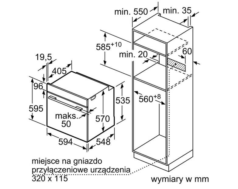 Bosch Einbaubackofen 71L, Grill, Pizzastufe, Teleskopauszug (schwarz) – Bild 6
