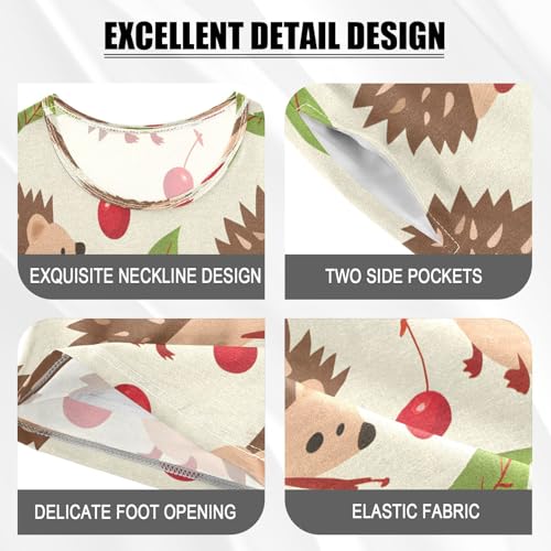 senya Short Sleeve Pajamas Sets Summer Cotton Sleepwear Hedgehog and Cherry4