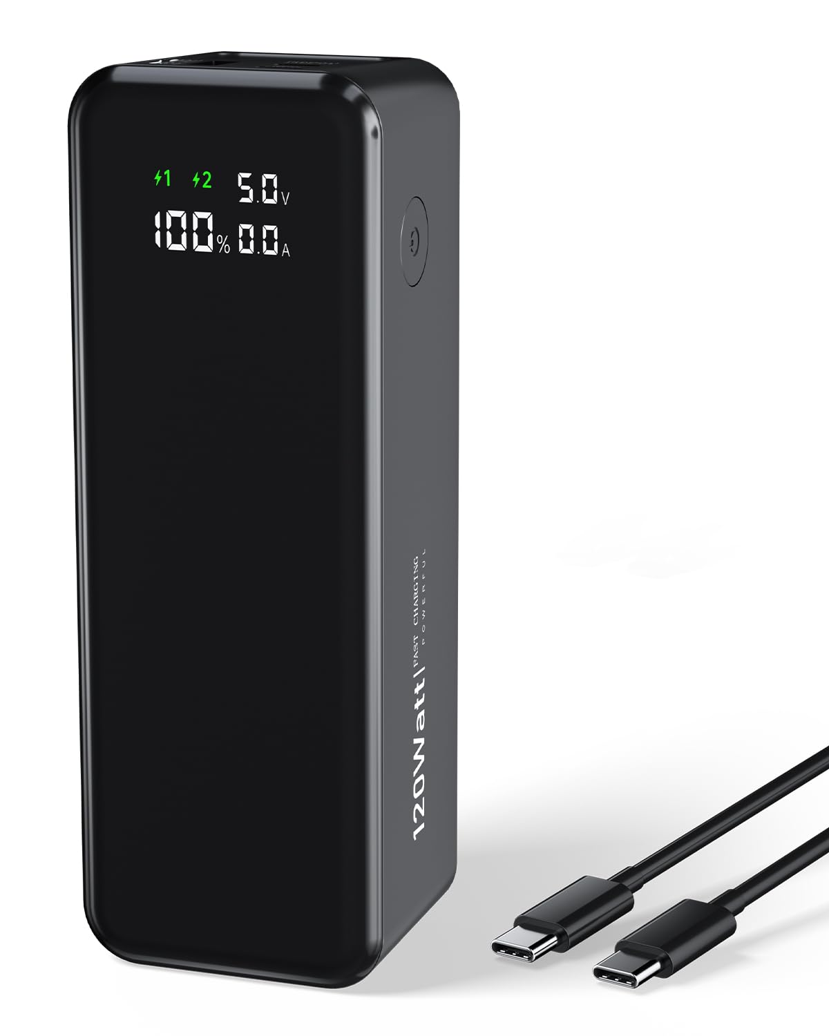 120W Power Bank, 27000mAh High Capacity Laptop Portable Charger, 99Wh, Smart Digital Display, Fast Recharging, 3 in 1 Portable Phone Charger Compatible with iPhone, Samsung, iPad, MacBook, Laptop etc