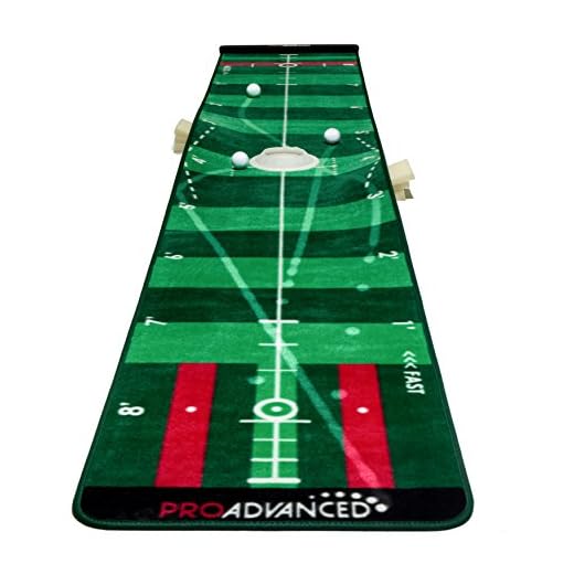 PROADVANCED ProInfinity Putting Mat - 4 Speed Golf Green Simulator - Giftbox Package -for Family - for Children - for Party