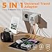 TESSAN Universal Travel Adapter, International Power Adapter with 2 USB C 2 USB A Ports, Travel Plug Adaptor Worldwide for US to Europe UK Italy Ireland Australia France Germany(Type C G A I)