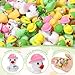 GGSTDDUP 60Pcs Spring Mini Resin Ducks Spring Mini Duck Figurines 3 Styles Miniature Flowers Duck Figures for DIY Crafts Garden Plant Pots Landscape Dollhouse Decor