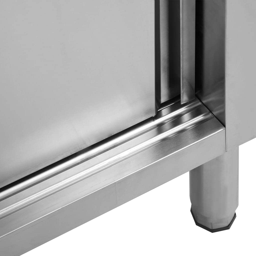 Armoire de travail en acier inoxydable 240 cm avec portes