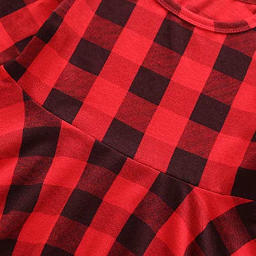 Toddler Baby Girls Christmas Buffalo Plaid Ruffle Deer Long Sleeve Smocked Dress Fall Winter Xmas Clothes Set (Black, 2-3 Years)