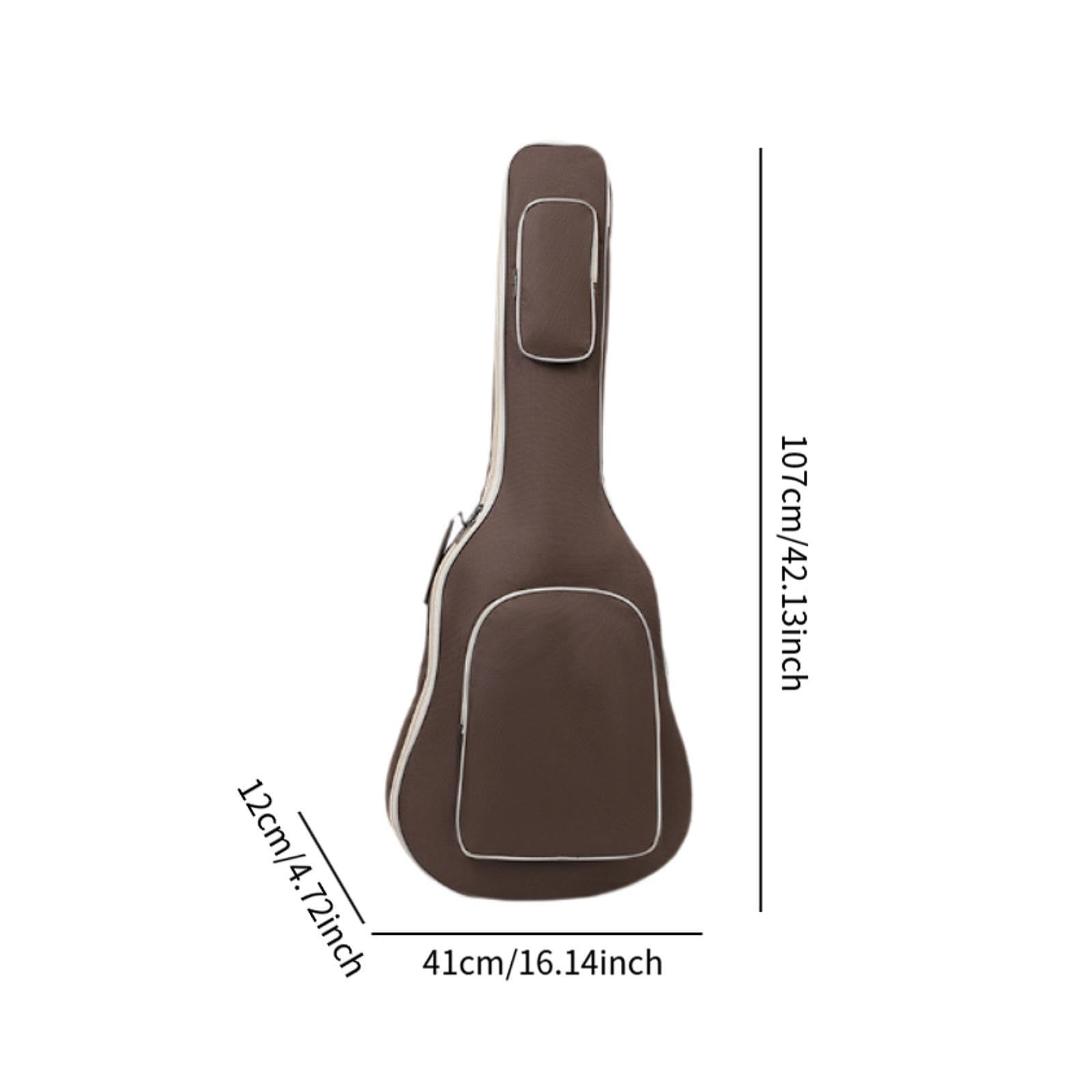 Garende 40 41 inch Guitar Bag Acoustic Guitar Case with Handle and Pockets Padded Backpack, Brown