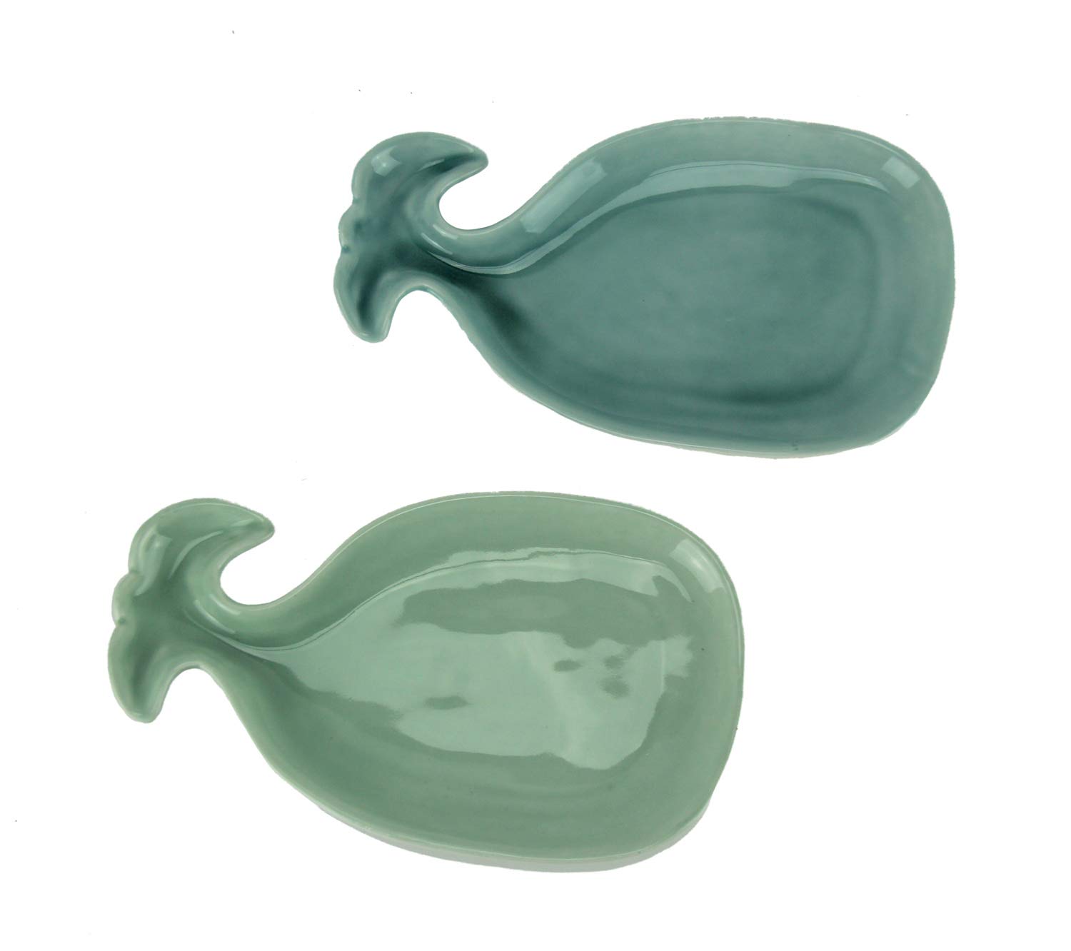 Blue and Green Ceramic Whale Shaped Decorative Dish Set