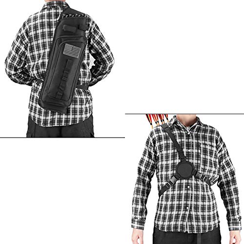 Kratarc Krayney Multi-Function 4-Tubes Back Arrow Quiver Shoulder Hanged Target Shooting Archery Quiver For Arrows Takedown Bow (Black) #TOP5