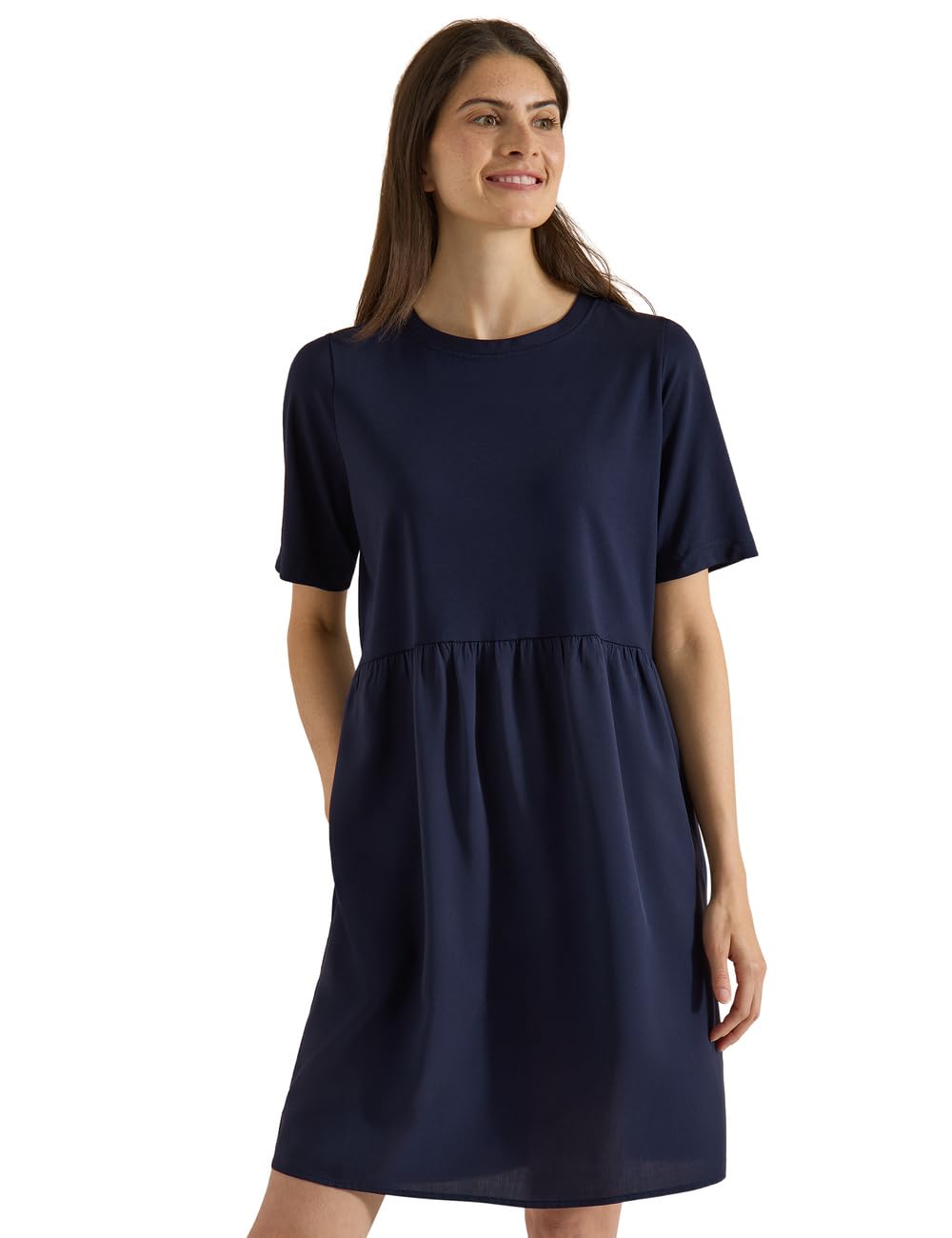 Cecil Damen 1409503 Knielanges Kleid mit Strukturmix (1er Pack)