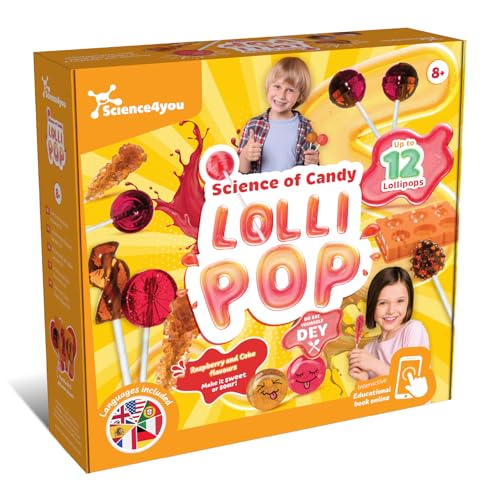 Science4you Haz Tus Propias Piruletas para Niños de 8+ – Kit para Hacer Caramelos y Crear tus propias Piruletas, Caja de Regalo Dulce para Niños y Niñas de 8 9 10 11+ Años