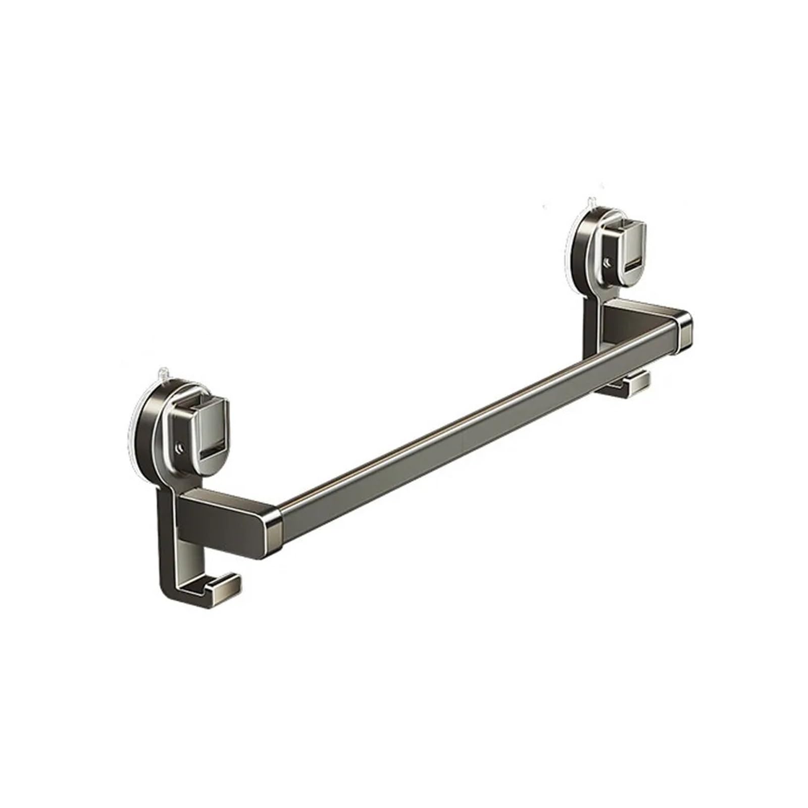 Bathroom towel rail 30/40/50CM Aluminum Towel Rack Grey Strong Load-bearing Wall Mounted With Hook No Punching Double Pole Hotel(Single Pole,30cm)