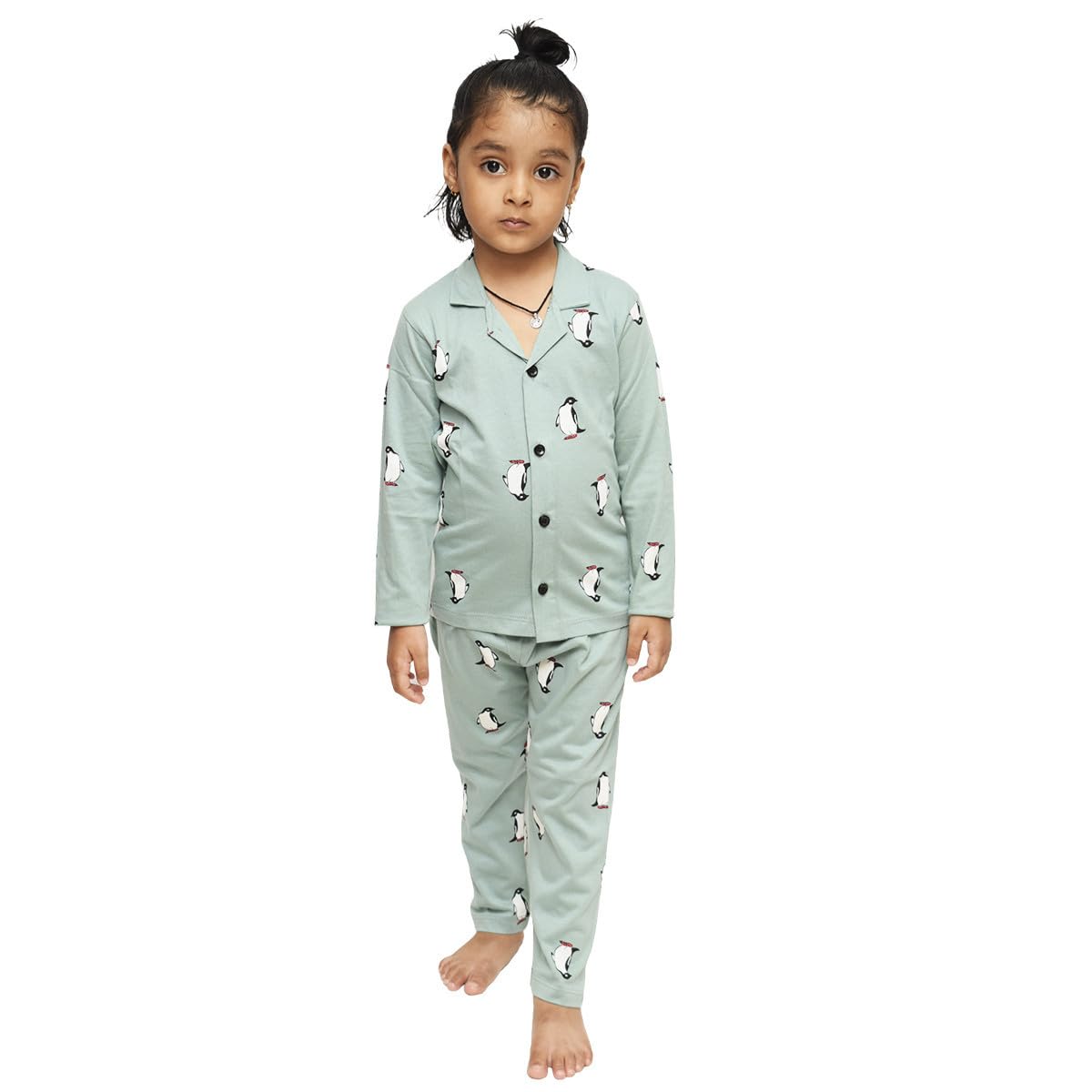 3BROS Pajama Set Kid's Pure Cotton Printed Full Sleeves Night Suit/Dress For Boys/Girls & Top Sleep Suit Combo Sky Blue Coloured 3-4 Years - Image 3 thumbnail