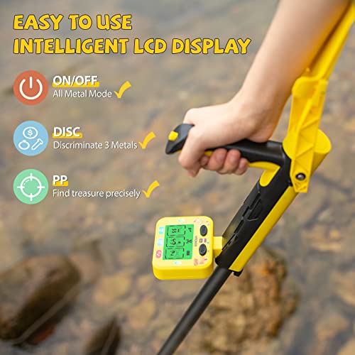 Metal Detector for Kids-Gold Detector with 3 Modes, 7.5\" Waterproof Coil, 29\"-40\" Adjustable, High Accuracy, Lightweight for Junior & Youth Treasure Hunting Perfect Kids Gift - GC1011