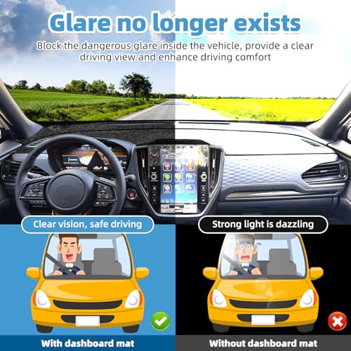 Image of Dash Cover Mat Compatible with Subaru Forester 2025 2026 Non-Slip Dashboard Cover Mat Sunshade UV Rays Protector Interior Accessories