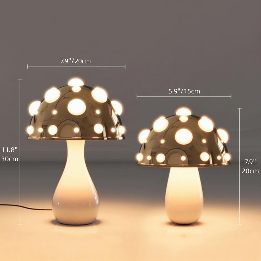 Pilz Tischlampe 2er Set, Dimmbares Pilzlampe Raumdekor, LED Ästhetische Pilz Lampe für Schlafzimmer, Wohnzimmer, Glühbirne Inklusive