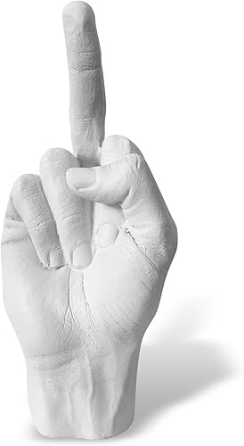 Miniatura 2 de Letrero de poliresina blanca con gesto de paz, decoración de estantes bohemios, detalles para decoración de estantes, dedos medios, broma práctica,