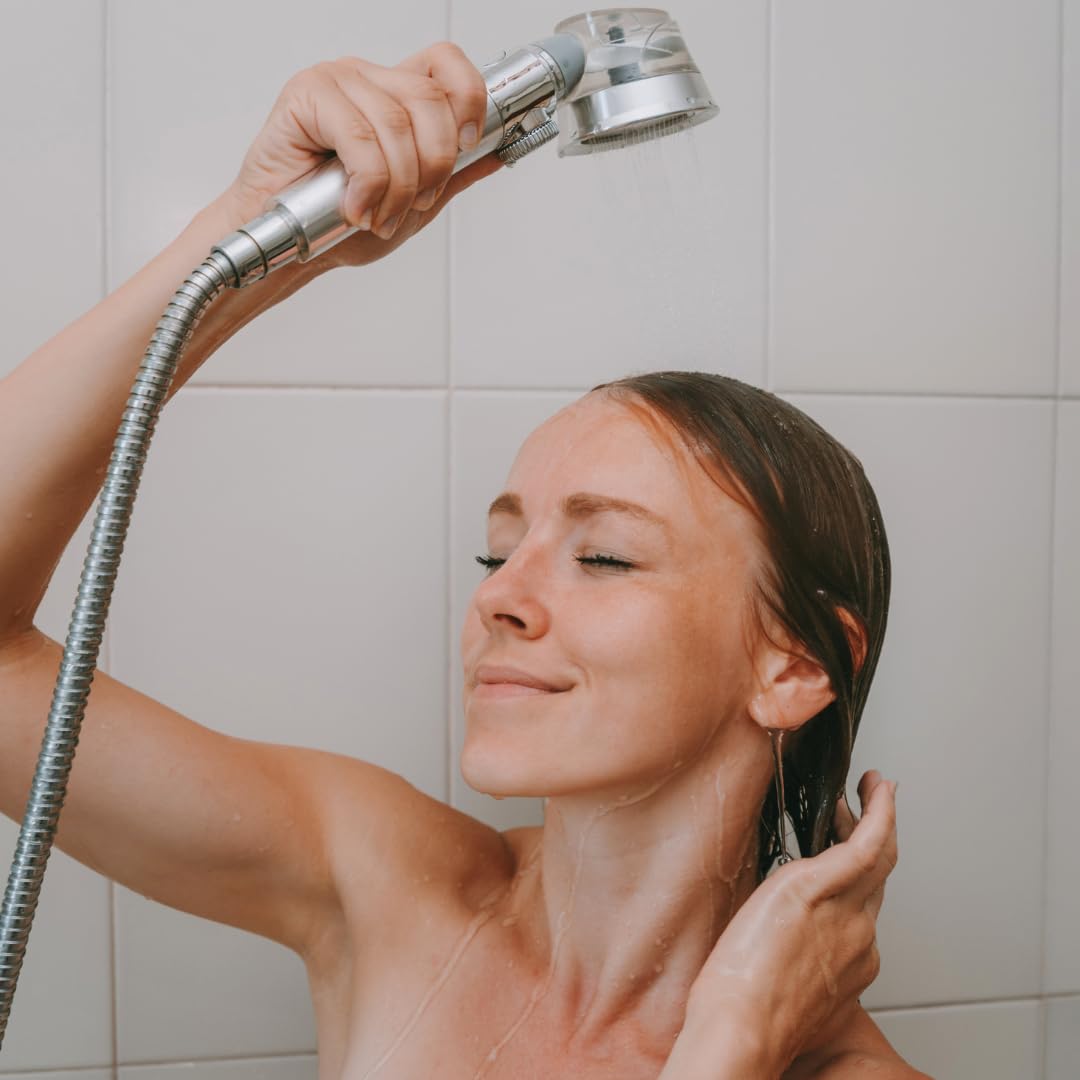 3.0 Duschkopf - Mehr Druck & Wassersparend, Inklusive Filterfunktion für Massage & Regendusche Erlebnis
