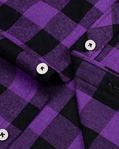 Image of Alimens & Gentle Men's Button Down Regular Fit Long Sleeve Plaid Flannel Casual Shirts