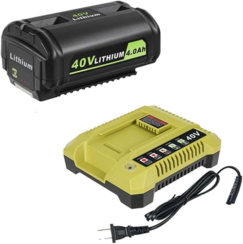Batería de litio de repuesto de 40 V y cargador para cortacésped Ryobi 40 V batería OP4015 OP4050A OP4040 OP4050 OP40201 OP40501 y cargador OP401